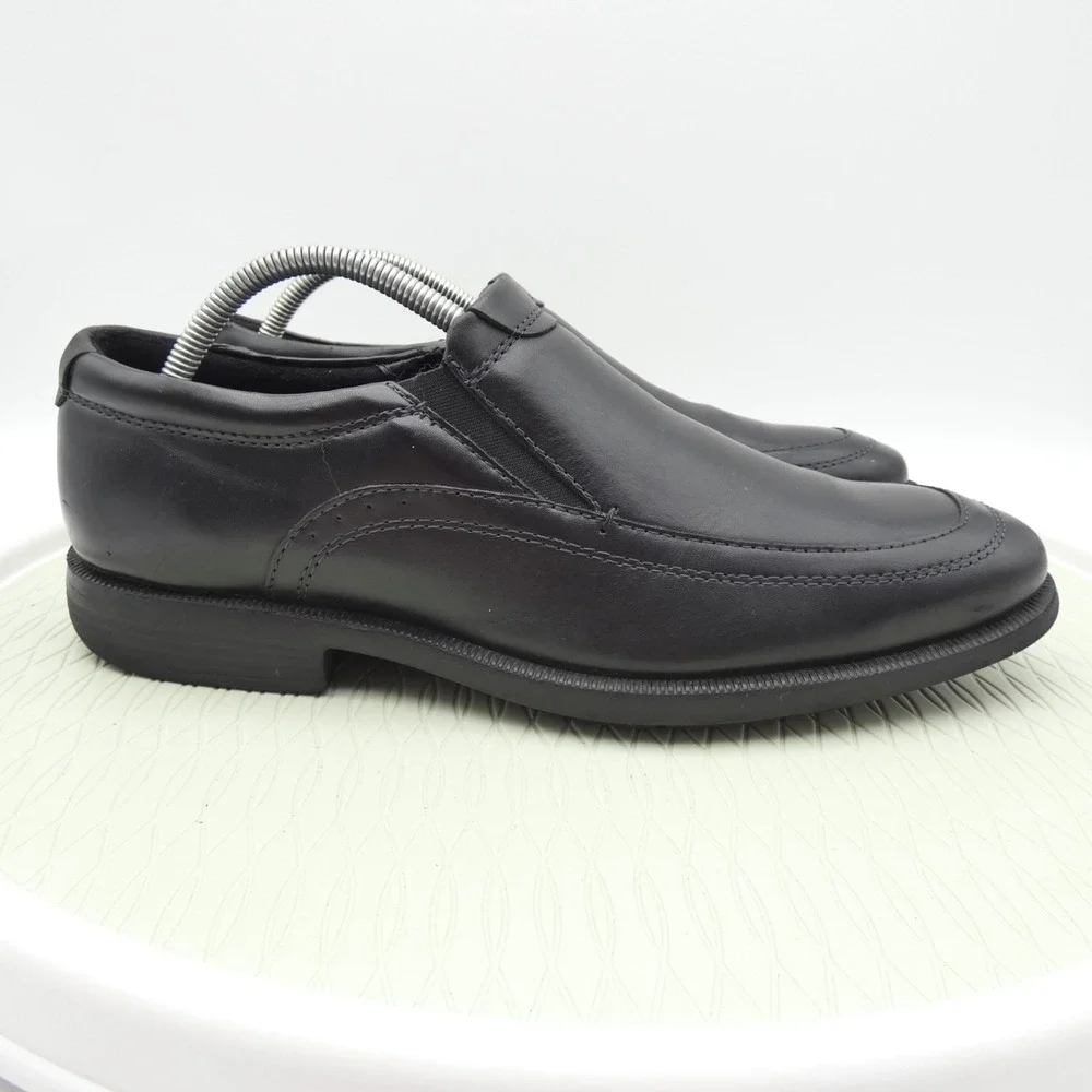Nunn Bush Dylan 84738 Mens 9M Shoes Core Black Leather Moc Toe Slip On Loafers